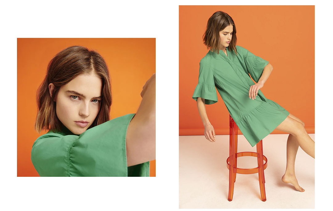 a female model posing for a German fashion label Dorothee Schumacher