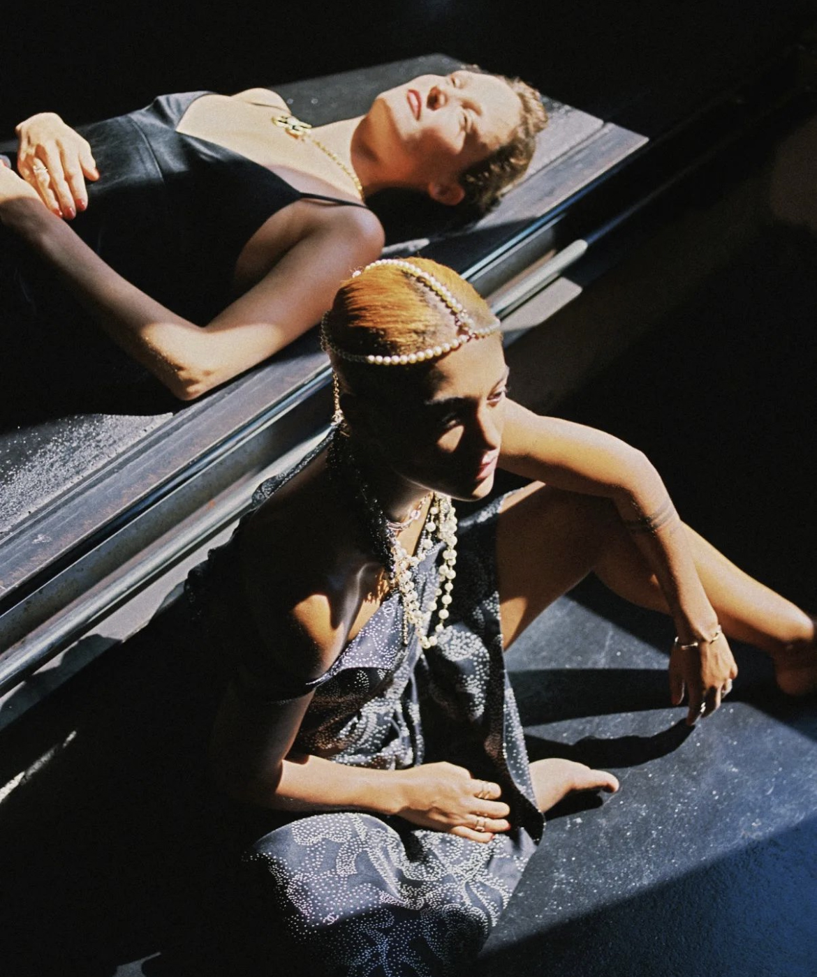 the singer and actress Lary and the actress Vicky Krieps for Zoo Magazine anniversary issue, photographed at raw studios.