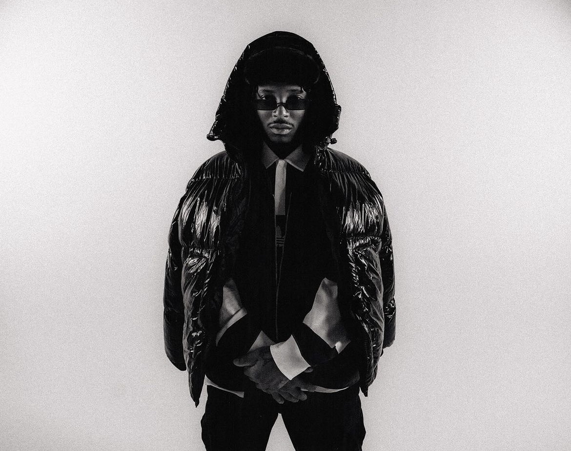 Black male model posing for black friday campaign of defshop