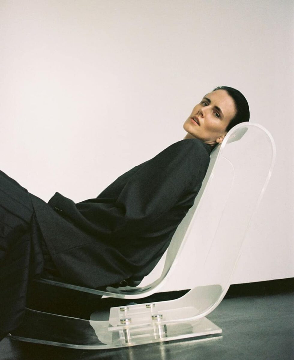 A female model posing for an interior editorial, Iconic Pieces