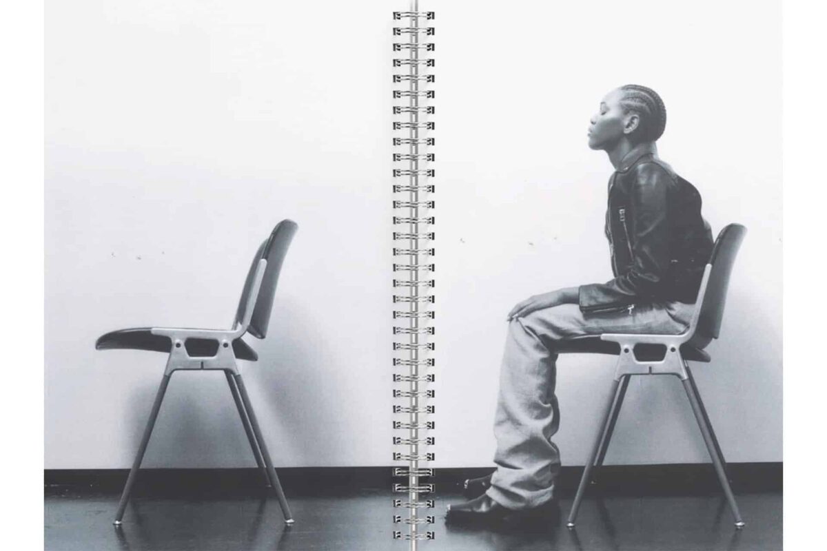 b/w campaign image for aeyde, a footwear brand from Berin, featuring a young black female model for raw studios. news