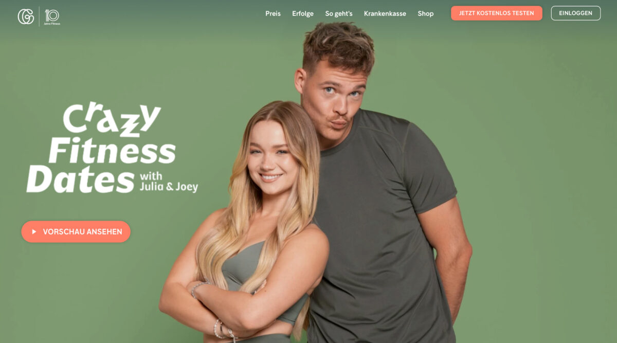 Joey & Julia, Gymondo promoters, smiling & dressed in workout gear for raw studios. news