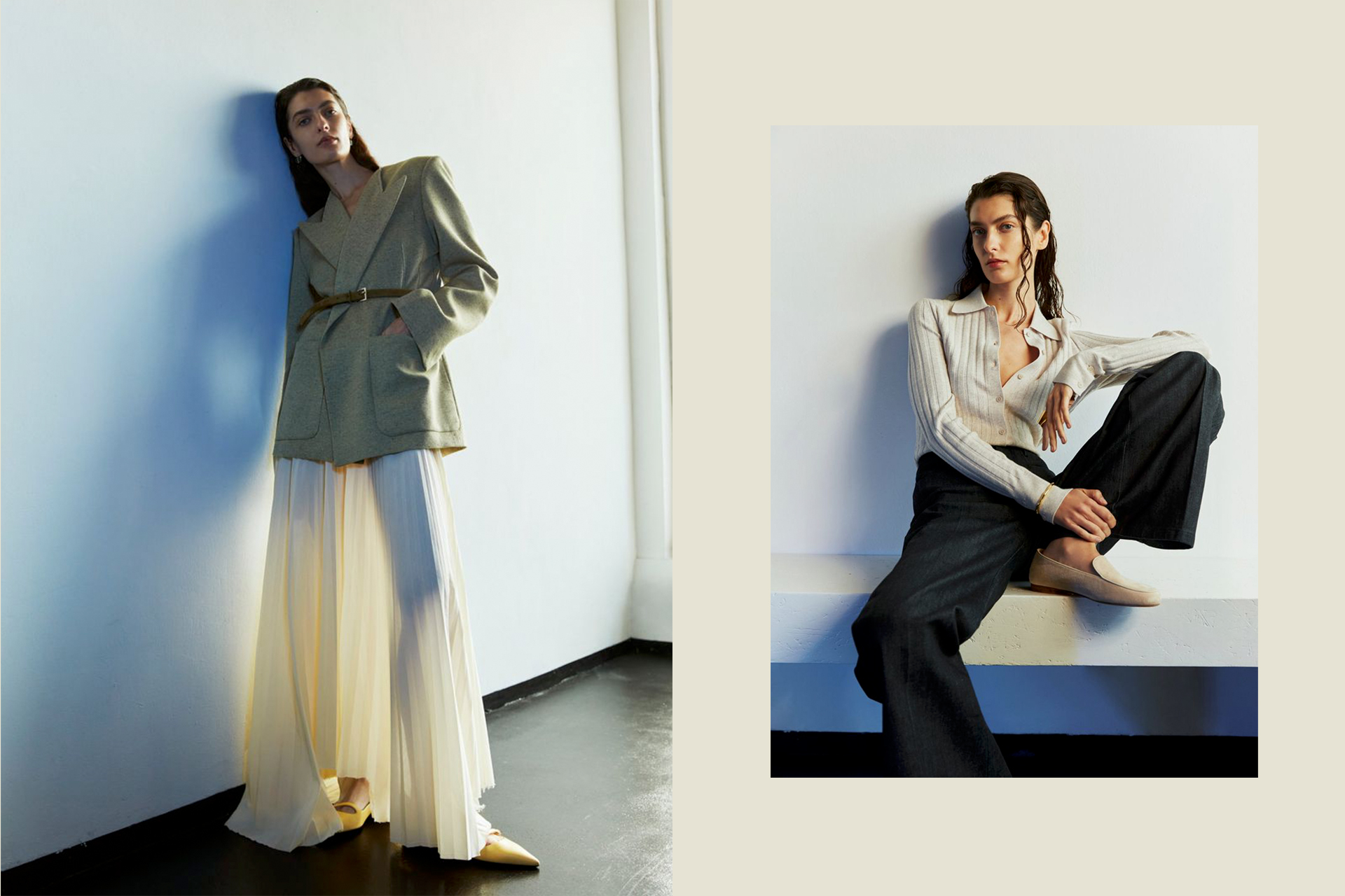 grazia germany Psst, Wir Lieben Quiet Luxury 5 Caucasian female model posing in Victoria Beckham attire for a Grazia Germany editorial, promoting luxury brands