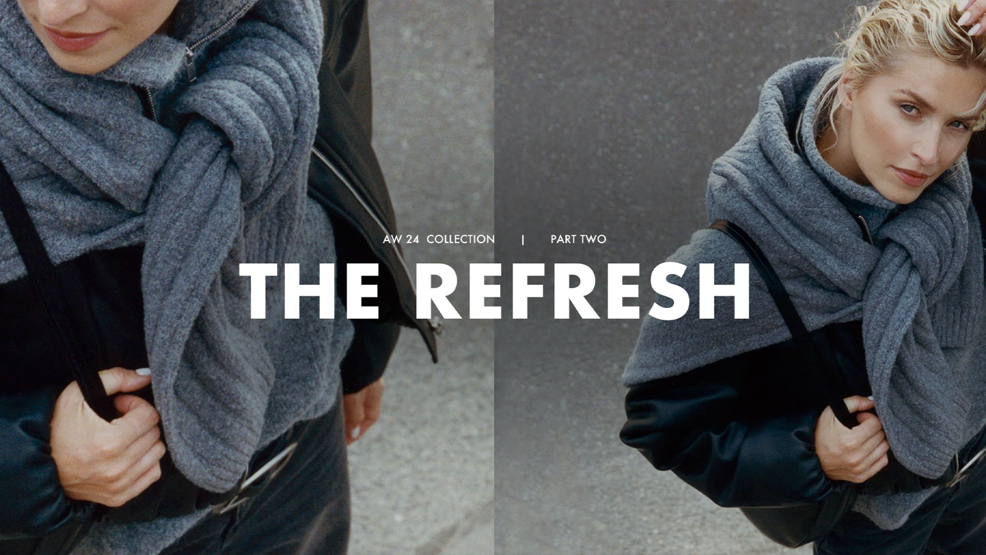 Lena Gercke gazes upward, elegantly wrapped in her AW24 collection.